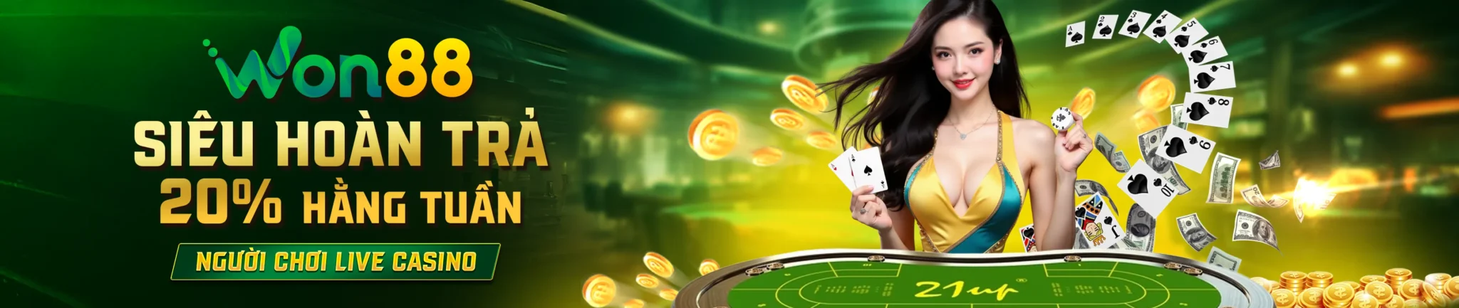 Banner khuyến mãi siêu hoàn trả 20% tại nhà cái won88