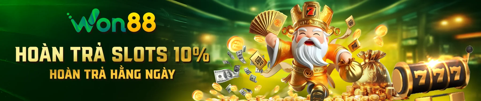 Banner khuyến mãi slot game tại sảnh cược Won88