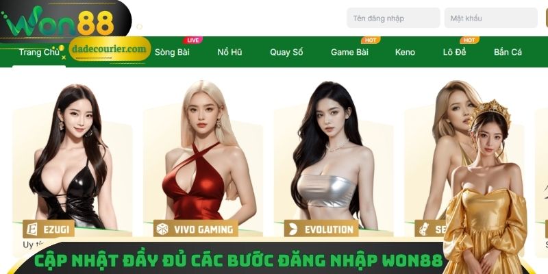 Cập nhật các bước đăng nhập Won88