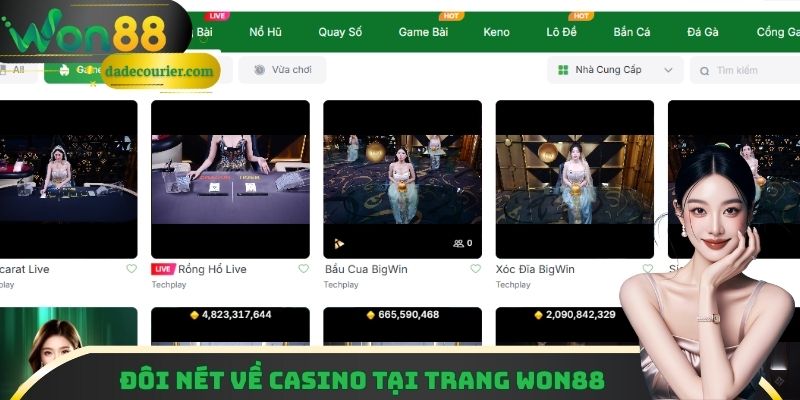 Đôi nét về chuyên mục casino tại trang Won88