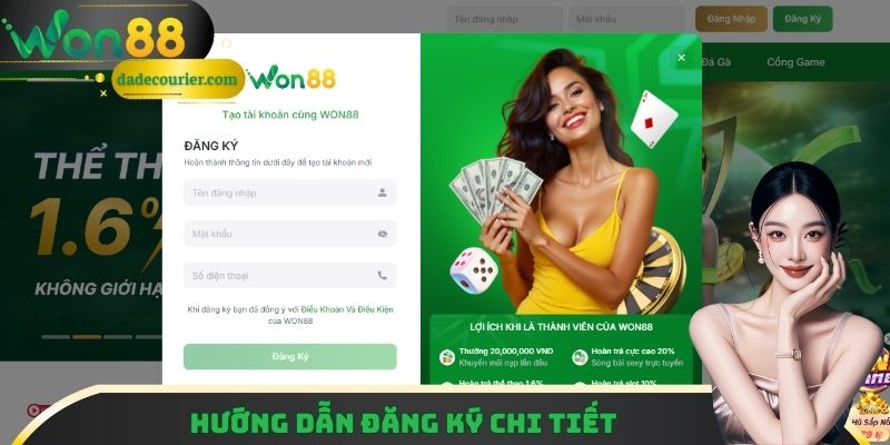 Hướng dẫn newbie đăng ký WON88 chi tiết