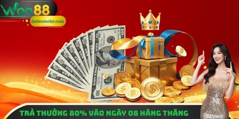 Khuyến Mãi Won88 - Chương Trình Xanh Chín Hot Nhất Năm 2025 2 Ưu đãi trả thưởng 80% vào ngày 08 hàng tháng